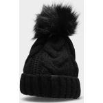 Dámské Zimní čepice 4F v černé barvě z umělé kožešiny ve velikosti M ve slevě 
