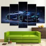 5ks Koenigsegg Jesko Super Car Racing 5dílná Umělecká reprodukce na plátno HD Home Decor Bez rámečku 5ks plakát 5panelový pokojový dekor