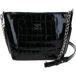 Luxusní kabelky v černé barvě v lakovaném stylu z lakované kůže s nýty 