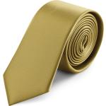 Pánské Úzké kravaty Trendhim v hořčicové barvě ze saténu 
