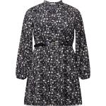 Dámské Mini šaty About You v černé barvě s květinovým vzorem ve velikosti 3 XL s dlouhým rukávem s výstřihem do V ve slevě plus size 