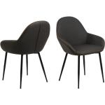 Designové židle Actona Company v šedé barvě z polyuretanu s loketní opěrkou 