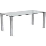 Jídelní stoly Actona Company ve stříbrné barvě v minimalistickém stylu ze skla obdélníkové 