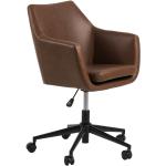 Kancelářské židle Actona Company v hnědé barvě v moderním stylu z polyuretanu s kolečky 