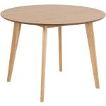 Jídelní stoly Actona Company v hnědé barvě v industriálním stylu ze dřeva kulaté dýhované 