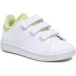 Dívčí Tenisky na suchý zip adidas Stan Smith v bílé barvě z koženky ve velikosti 29 na suchý zip veganské ve slevě 