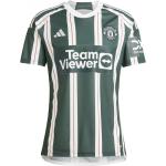 Nová kolekce: Fotbalové dresy adidas v tmavě zelené barvě s pruhovaným vzorem s krátkým rukávem s motivem Manchester United ve slevě 
