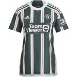 Nová kolekce: Dámské Fotbalové dresy adidas v tmavě zelené barvě s pruhovaným vzorem ve velikosti 8 s krátkým rukávem s motivem Manchester United ve slevě 