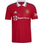 Nová kolekce: Pánská  Trička s krátkým rukávem adidas v červené barvě s pruhovaným vzorem ze síťoviny ve velikosti 3 XL s krátkým rukávem s motivem Manchester United ve slevě plus size 