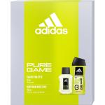 Přírodní Sprchové gely adidas Pure Game sportovní o objemu 250 ml v rozprašovači v dárkovém balení s dřevitou vůní 