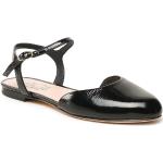 Dámské Kožené sandály AGL v černé barvě v lakovaném stylu z kůže ve velikosti 34 na léto 