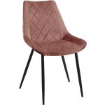 Designové židle v růžové barvě v minimalistickém stylu prošívané 