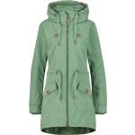 Dámské Zimní kabáty Alife Kickin v zelené barvě z polyesteru ve velikosti XL dlouhé s volány veganské ve slevě 