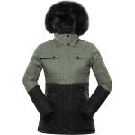 Dámské Zimní bundy s kapucí ALPINE PRO Nepromokavé vícebarevné v elegantním stylu ve velikosti XXL ve slevě plus size 