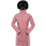 Dámské Softshellové kabáty ALPINE PRO Nepromokavé Prodyšné v růžové barvě v elegantním stylu ze softshellu ve velikosti M ve slevě 