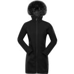 Dámské Softshellové kabáty ALPINE PRO Nepromokavé Prodyšné v černé barvě v elegantním stylu ze softshellu ve velikosti XXL ve slevě plus size 