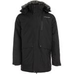 Pánské Zimní bundy s kapucí ALPINE PRO Nepromokavé v černé barvě z polyesteru ve velikosti XXL s kapucí ve slevě plus size 