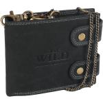 Pánské Kožené peněženky Always Wild v černé barvě v kancelářském stylu z kůže s blokováním RFID ve slevě Svatební hosté 