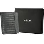Pánské Kožené peněženky Always Wild v černé barvě v kancelářském stylu z kůže s blokováním RFID ve slevě Svatební hosté 