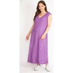 Dámské Maxi šaty v lila barvě lněné ve velikosti XL ve slevě plus size 