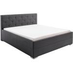 Dvoulůžkové postele v šedé barvě v elegantním stylu z látky 