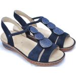 Dámské Kožené sandály Ara v modré barvě v elegantním stylu ze syntetiky ve velikosti 40 se štrasem ve slevě na léto 