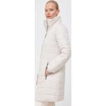 Dámské Zimní bundy s kapucí Armani Exchange v béžové barvě z polyesteru ve velikosti L dlouhé 