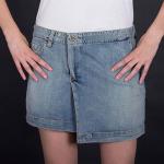 Dámské Mini sukně Armani Jeans v modré barvě z džínoviny ve velikosti L mini asymetrické 