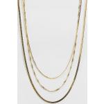 ASOS DESIGN 14k gold plated multirow necklace in fine curb and snake chains