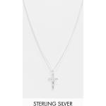 ASOS DESIGN sterling silver neckchain with cross pendant in silver