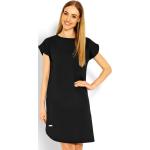 Dámské Denní šaty v černé barvě z bavlny ve velikosti XXL s krátkým rukávem s asymetrickým výstřihem asymetrické plus size 