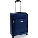 Textilní kufry v tmavě modré barvě s vnější kapsou 