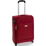 Textilní kufry v červené barvě s vnější kapsou 