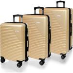 Kufry na kolečkách v pískové barvě na čtyřech kolečkách 