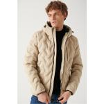 Pánské Zimní kabáty Nepromokavé Větruvzdorné v béžové barvě z polyesteru ve velikosti XXL ve slevě plus size 
