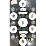 Sady talířů v šedé barvě z keramiky oválné pro 6 osob 6 ks v balení 