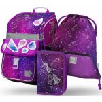 Školní batohy s vesmírným vzorem s reflexními prvky o objemu 18 l s motivem Meme / Theme Jednorožec 