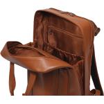 Dámské Kožené tašky přes rameno Bagind v hnědé barvě v minimalistickém stylu z hovězí kůže s kapsou na notebook 