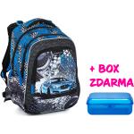 Dětské batohy Bagmaster v modré barvě s reflexními prvky pro věk pro 1. stupeň 