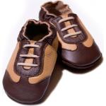 Dětské Běžecké boty Liliputi v hnědé barvě z kůže protiskluzové 