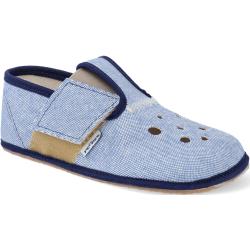 Barefoot dětské přezůvky Pegres - BF03 modré jeans