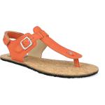 Dámské Kožené sandály v oranžové barvě z kůže ve velikosti 38 na léto 