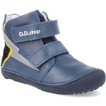 Chlapecké Kožené kotníkové boty D.D.step v modré barvě z kůže ve velikosti 35 voděodolné 