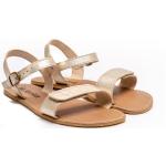 Dámské Kožené sandály ve zlaté barvě z kůže ve velikosti 42 na léto 