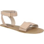 Dámské Kožené sandály ve světle béžové barvě z hladké kůže ve velikosti 38 na léto 