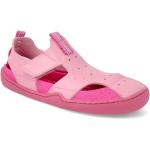 Dívčí Kožené sandály v růžové barvě z koženky ve velikosti 22 veganské ve slevě na léto 