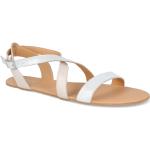 Dámské Kožené sandály v bílé barvě v lakovaném stylu z kůže ve velikosti 38 na léto 