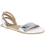 Dámské Kožené sandály v bílé barvě v lakovaném stylu z kůže ve velikosti 38 na léto 
