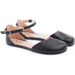 Dámské Kožené sandály v černé barvě v lakovaném stylu z kůže ve velikosti 38 na léto 