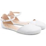 Dámské Kožené sandály v bílé barvě v lakovaném stylu z kůže ve velikosti 39 na léto 